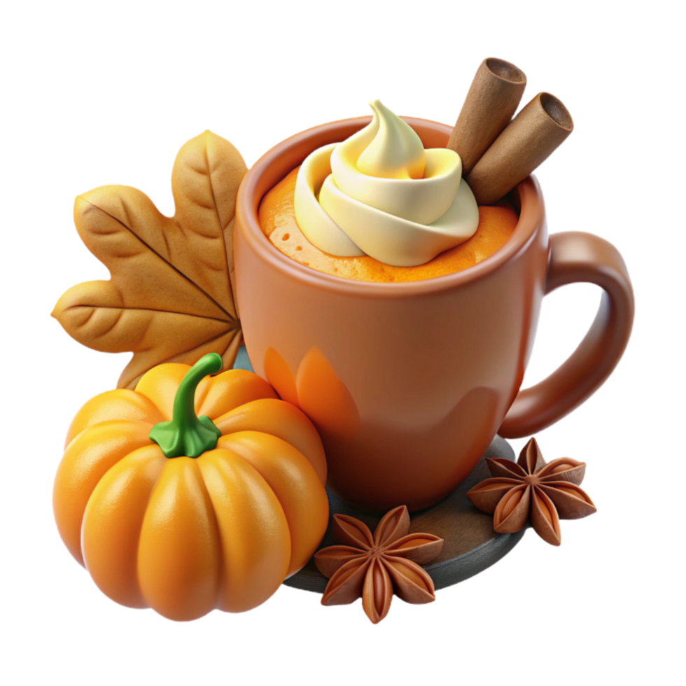 Pumpkin Spice Latte Autumn Whipped Cream Spice png