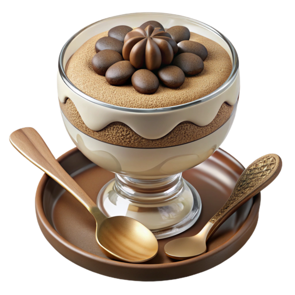 Layered Chocolate Dessert with Coffee Cream png