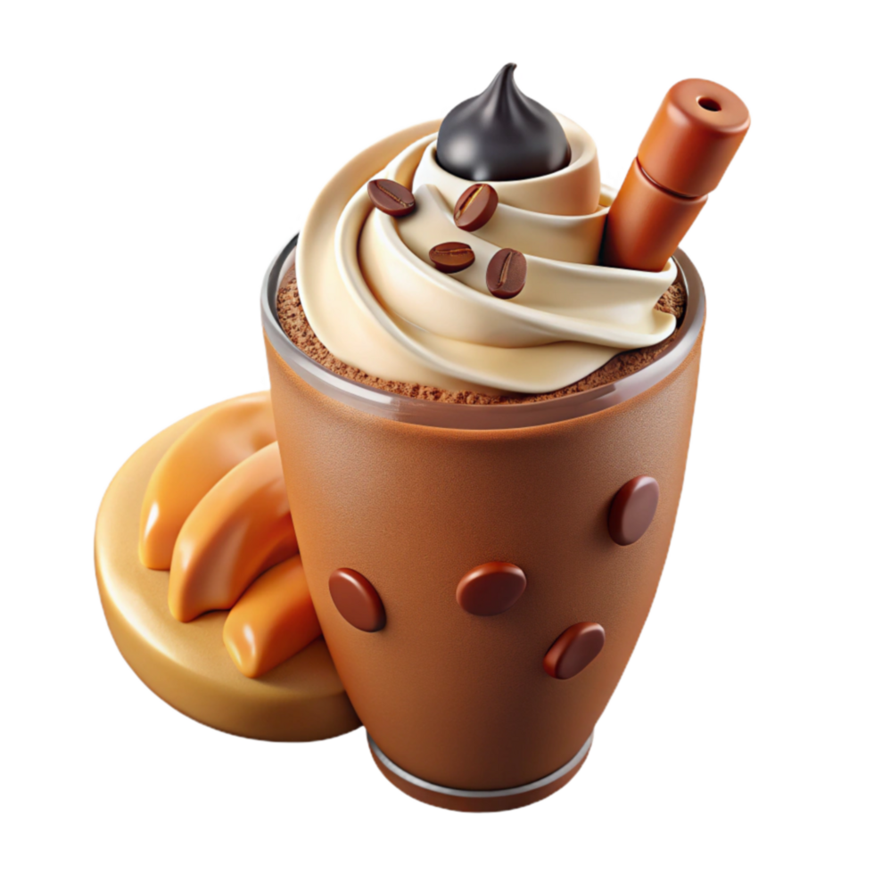 Coffee Caramel Swirl Frozen Drink png