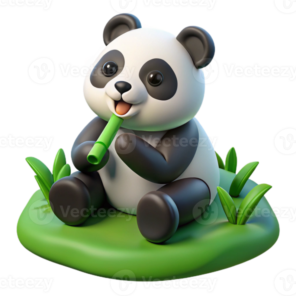 wonderful contemporary Adorable Panda 3D Render genuine png