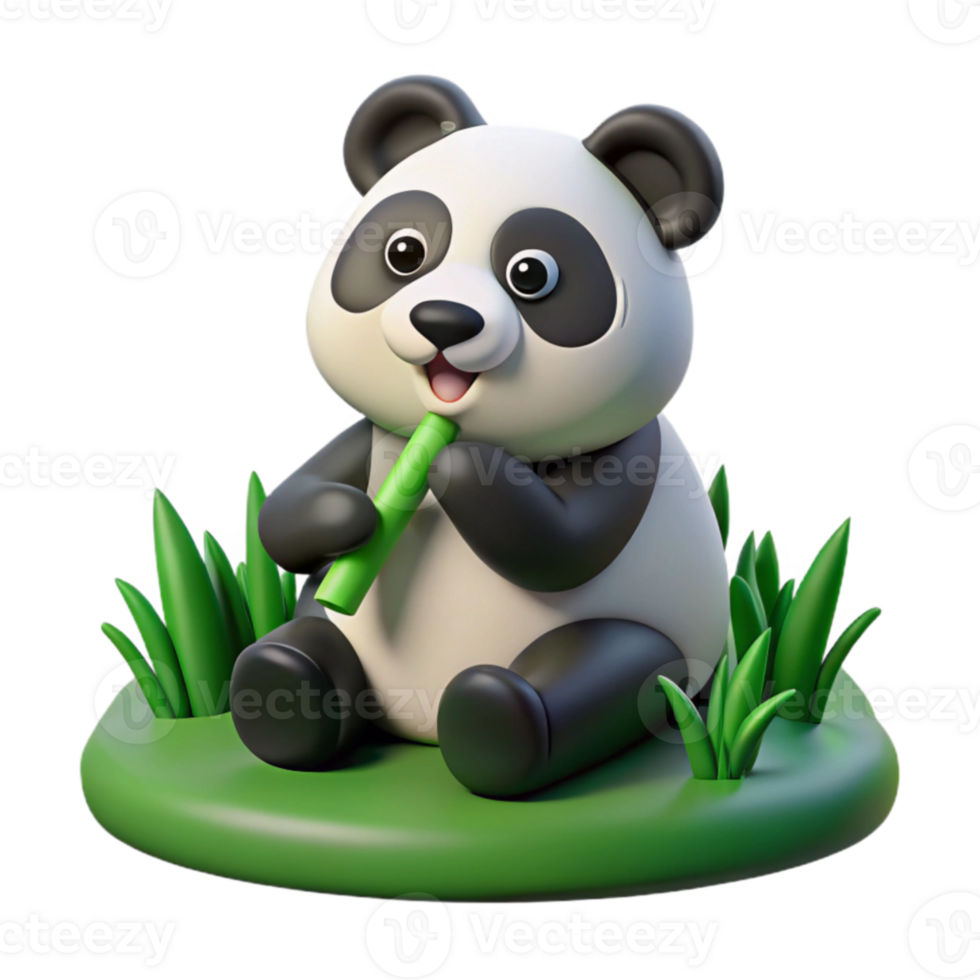 impressive classic Adorable Panda 3D Render original png
