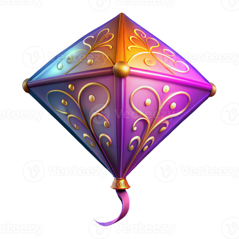 elegant classic Ornate 3D Kite Render authentic png