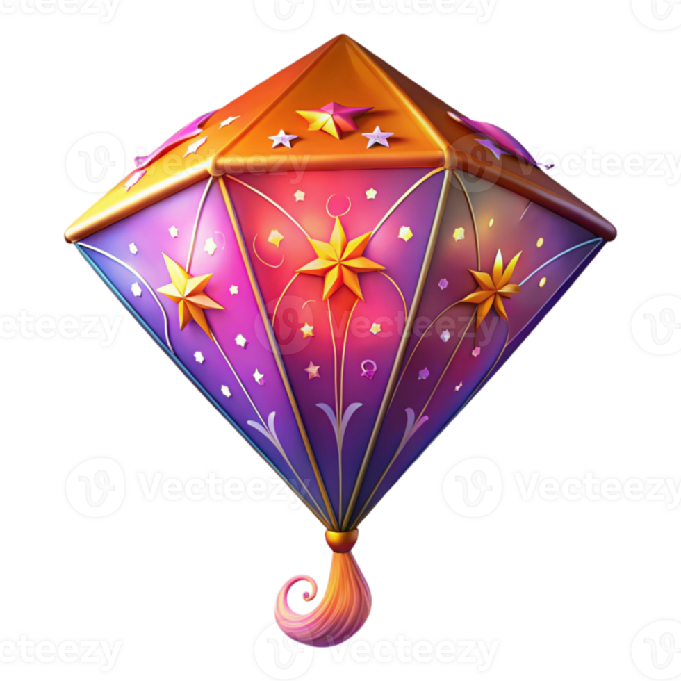 vibrant artistic Enchanted Gemstone Lantern 3D Illustration high resolution png