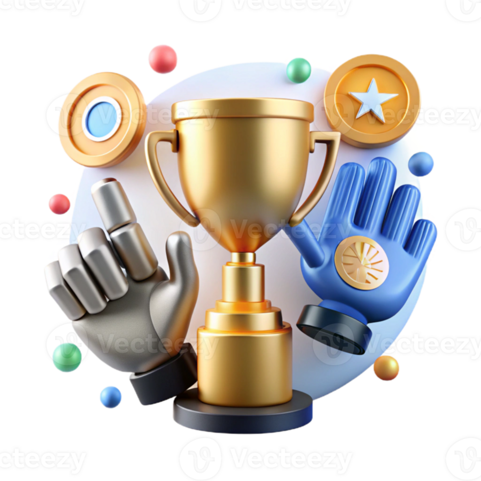 Winning Trophy, Medal, Hand Gesture, Game Success png