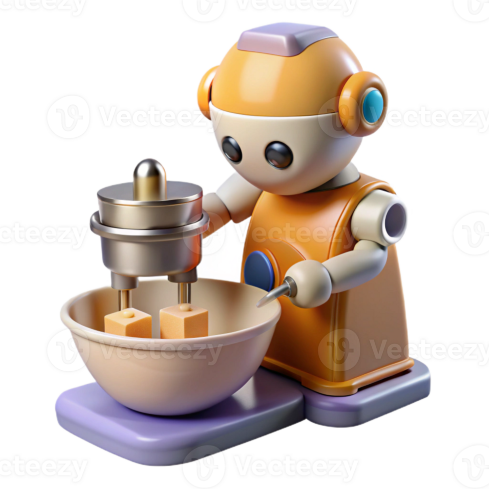 Robot Chef Automated Baking with Smart Kitchen Appliances png