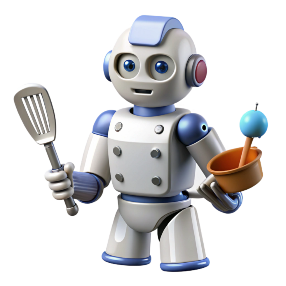 Friendly Robot Chef Cooking Science Fun png