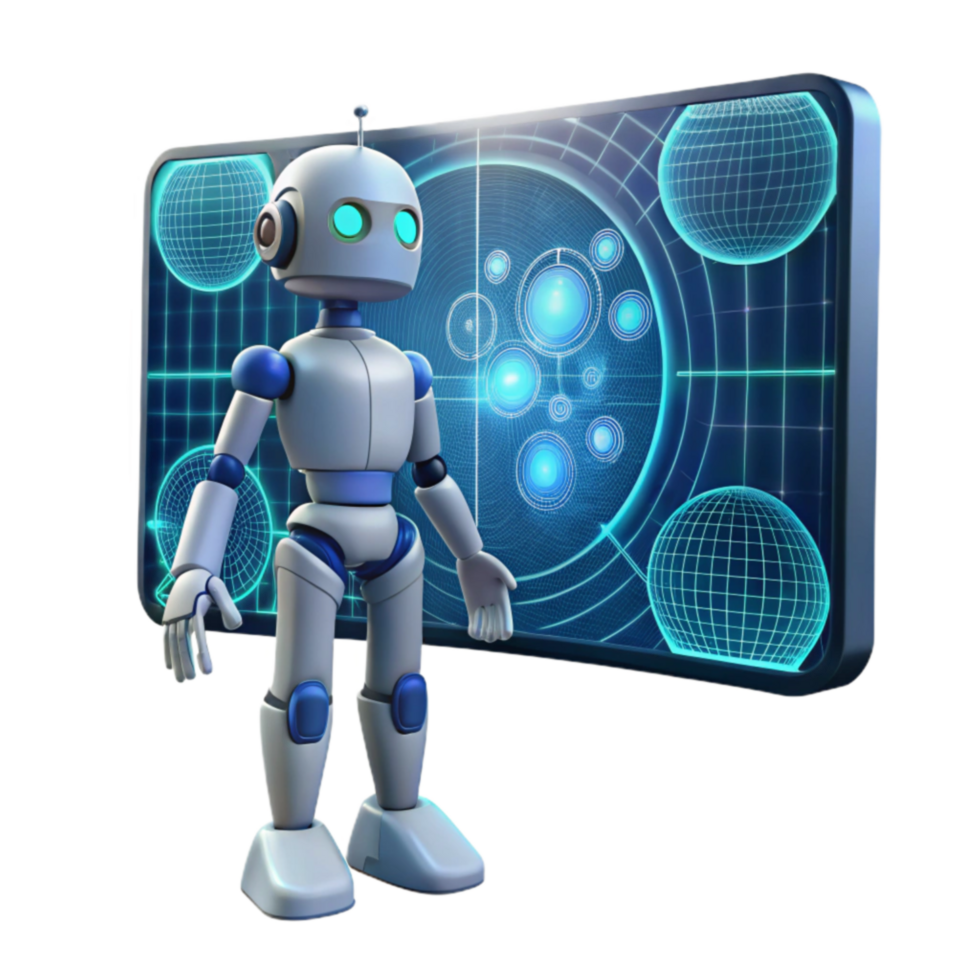 robot et futuriste interface ai, Les données visualisation, La technologie png