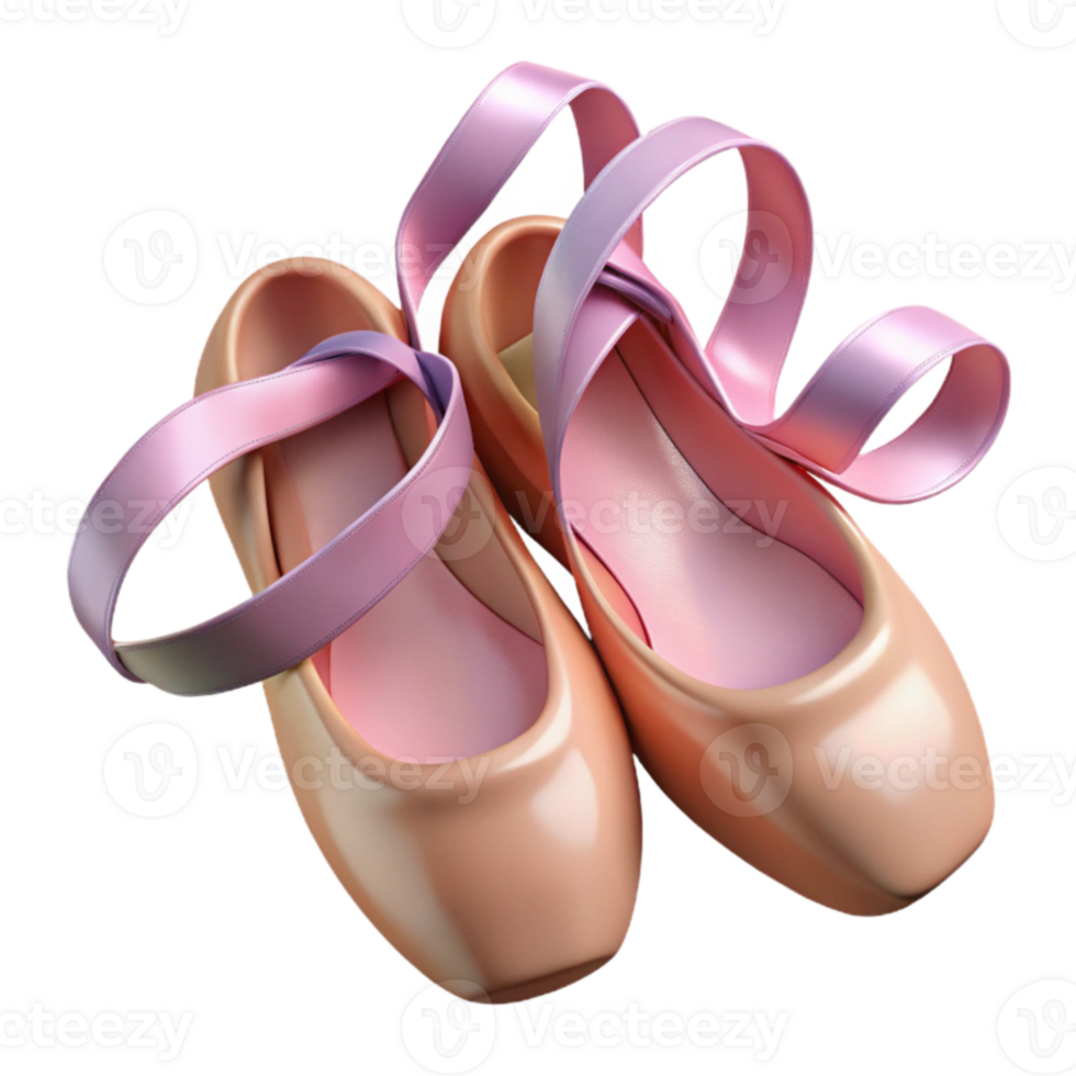 serene rustic 3D Render Ballet Pointe Shoes high resolution png