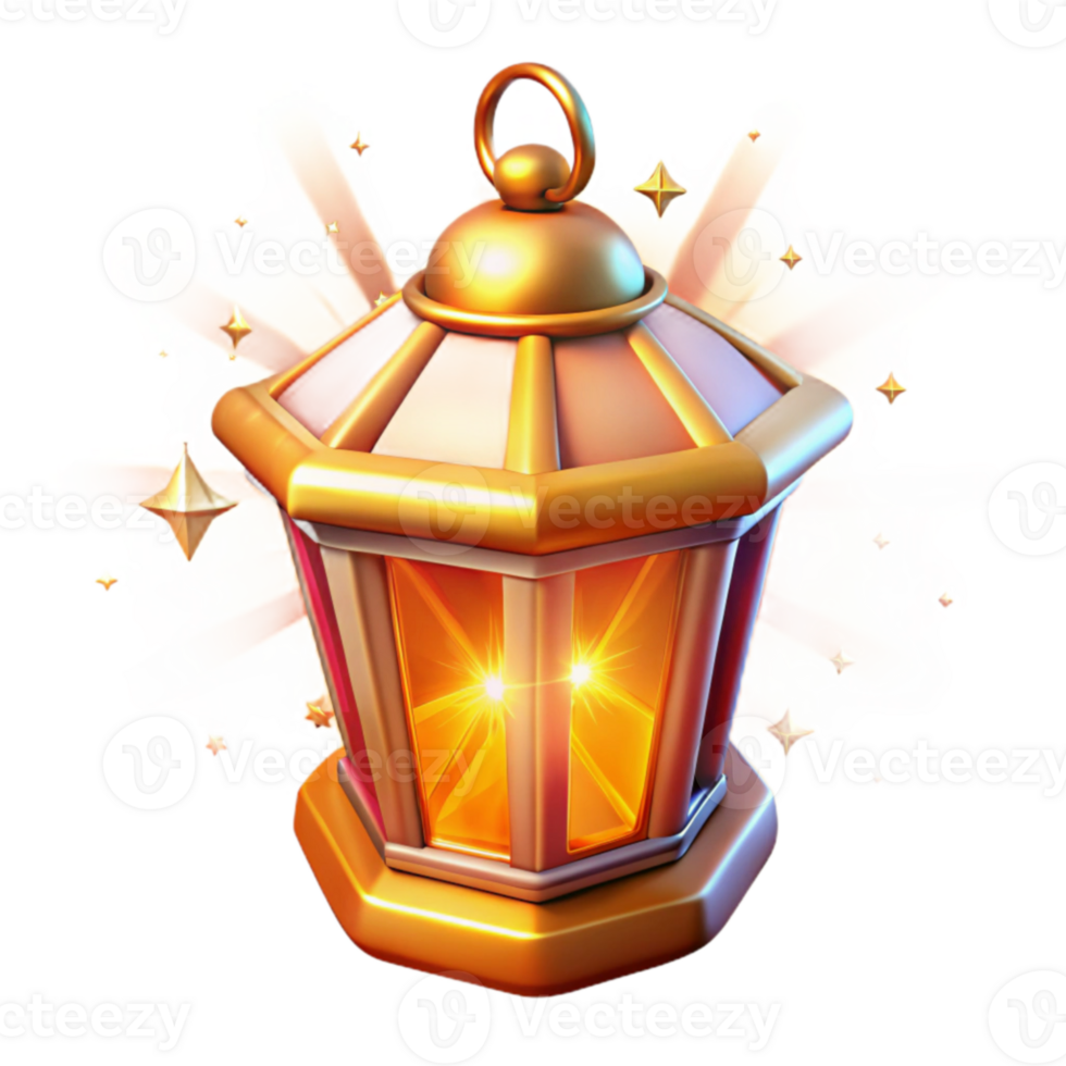 wonderful minimalist Glowing Lantern 3D Illustration detailed png