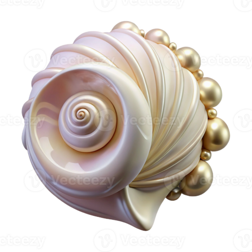 extraordinary modern 3D Render Seashell Spiral Abstract Background high quality png