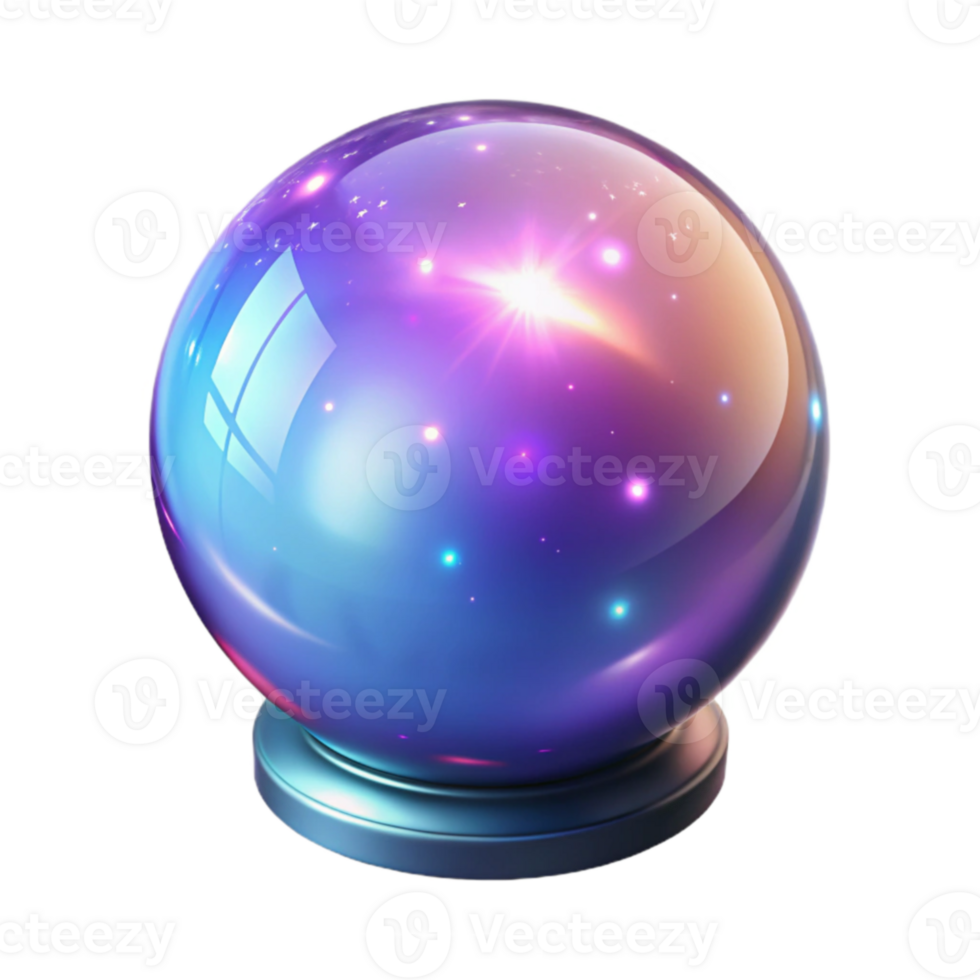 elegant modern Mystic Crystal Ball 3D Render high quality png
