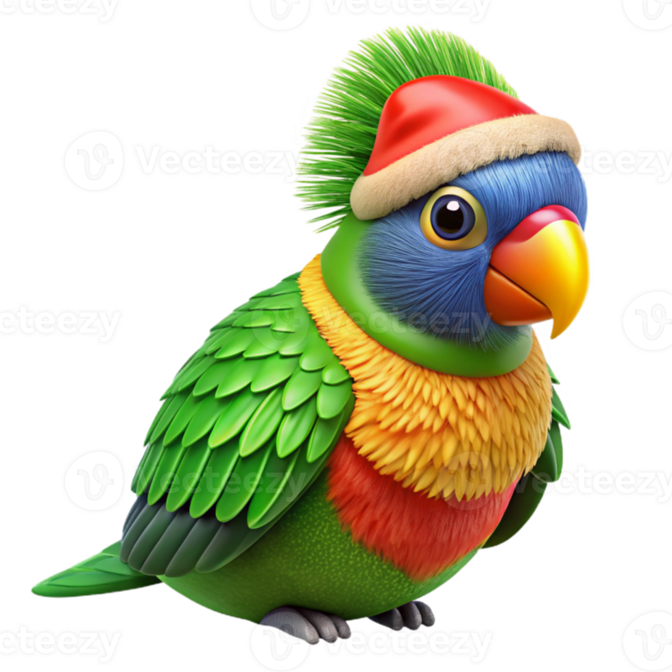 dramatic traditional 3D Festive Parrot Illustration 4K png