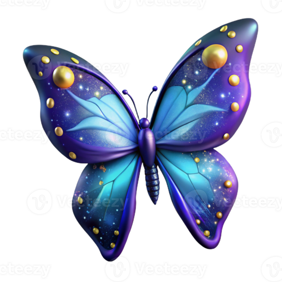 extraordinary modern Cosmic Butterfly 3D Illustration exclusive png
