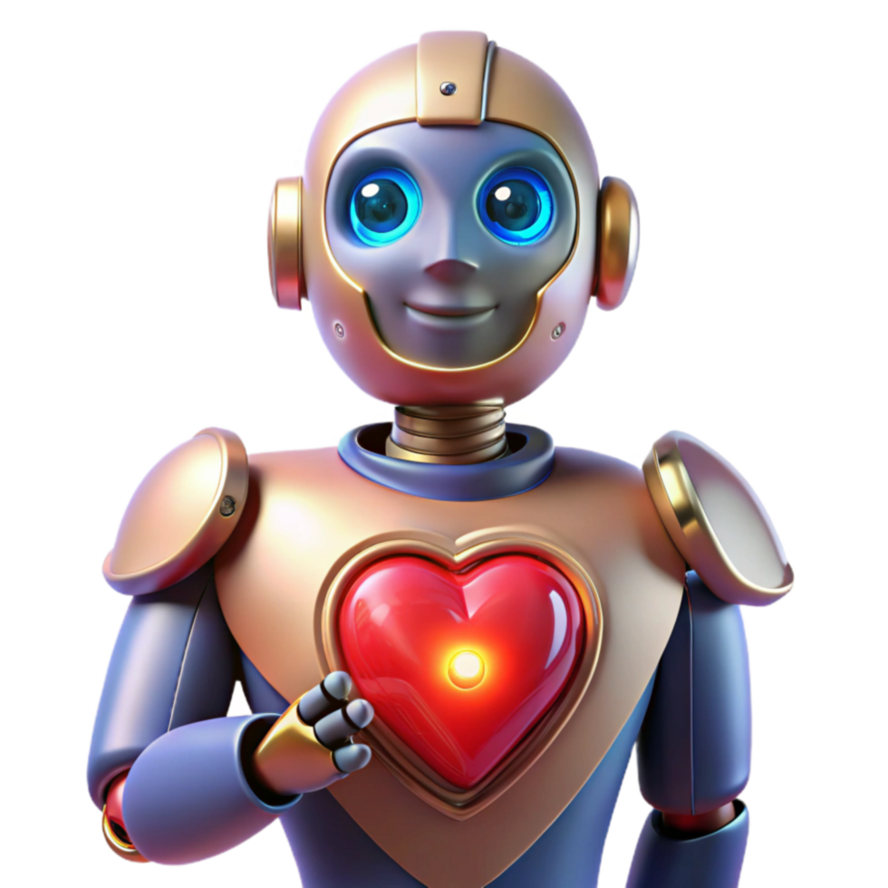 Robot with Heart AI, Love, and Compassion png