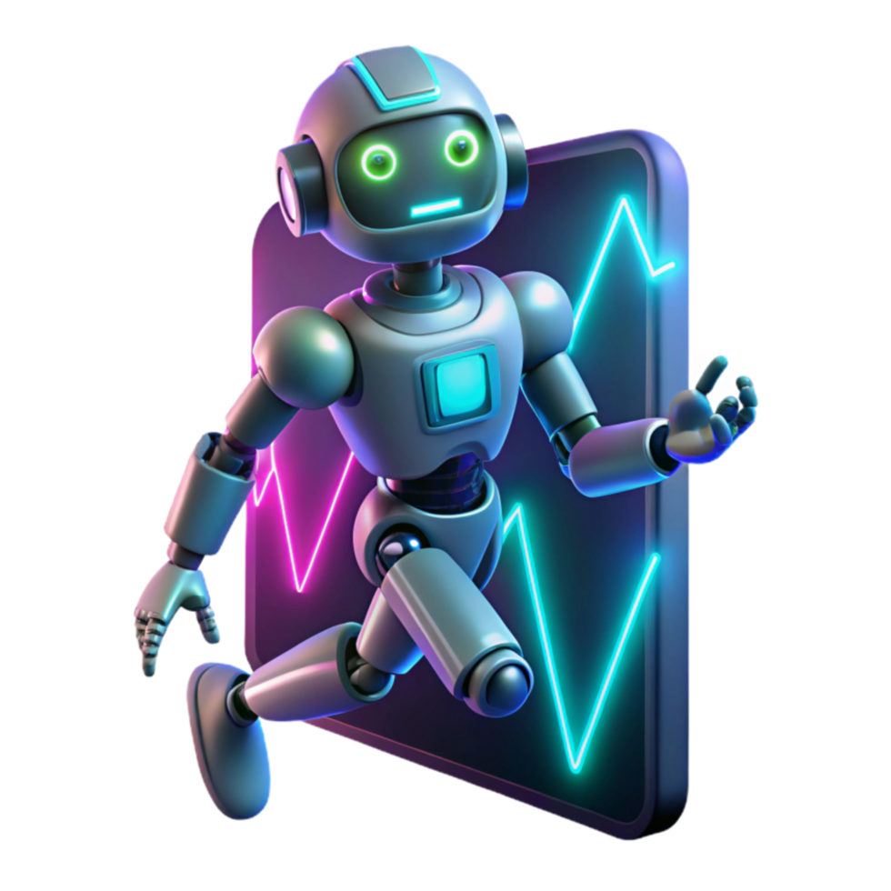 Robot Emerging from Digital Screen AI, Technology, and the Future png