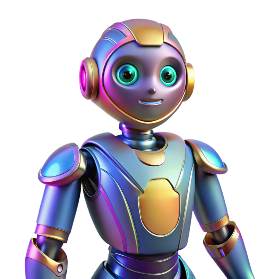 Friendly Robot AI, Animation, 3D Model, Technology, Futuristic, Childlike, Digital Art, Cybernetics, Science Fiction, Graphic Design png