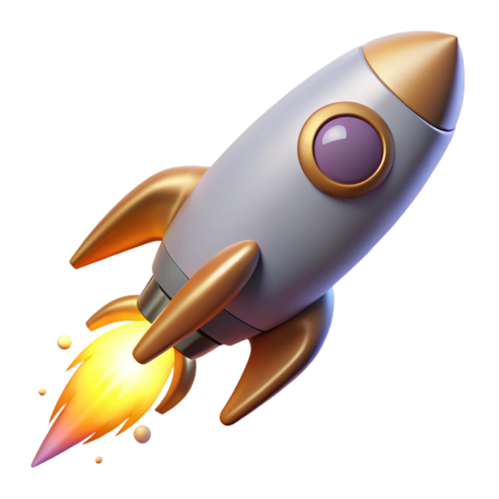 Rapid Ascent A 3D Rocket Launching into Space png