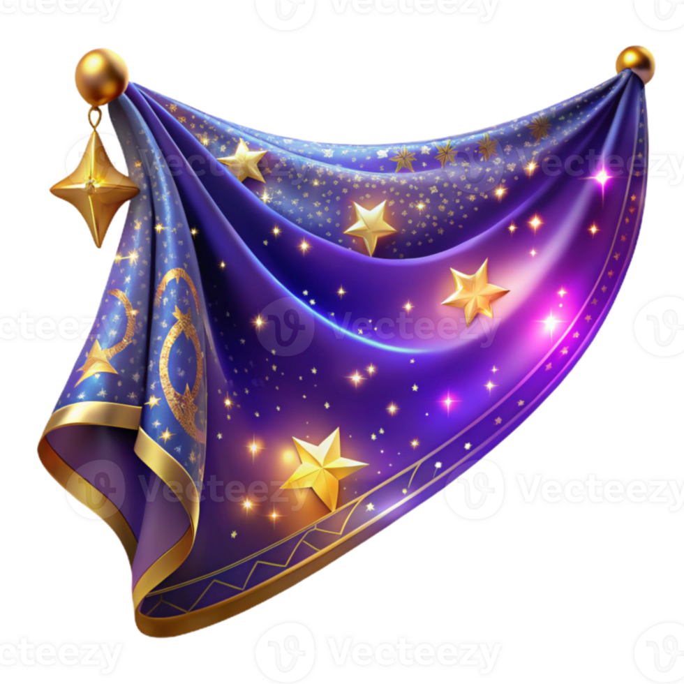 elegant classic Starry Night Drape 3D Illustration original png