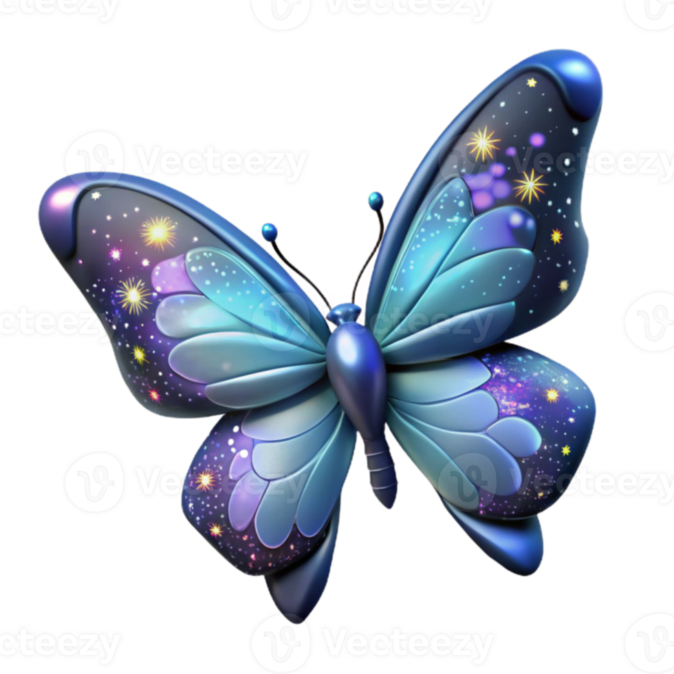magnificent artistic Celestial Butterfly 3D Render detailed png