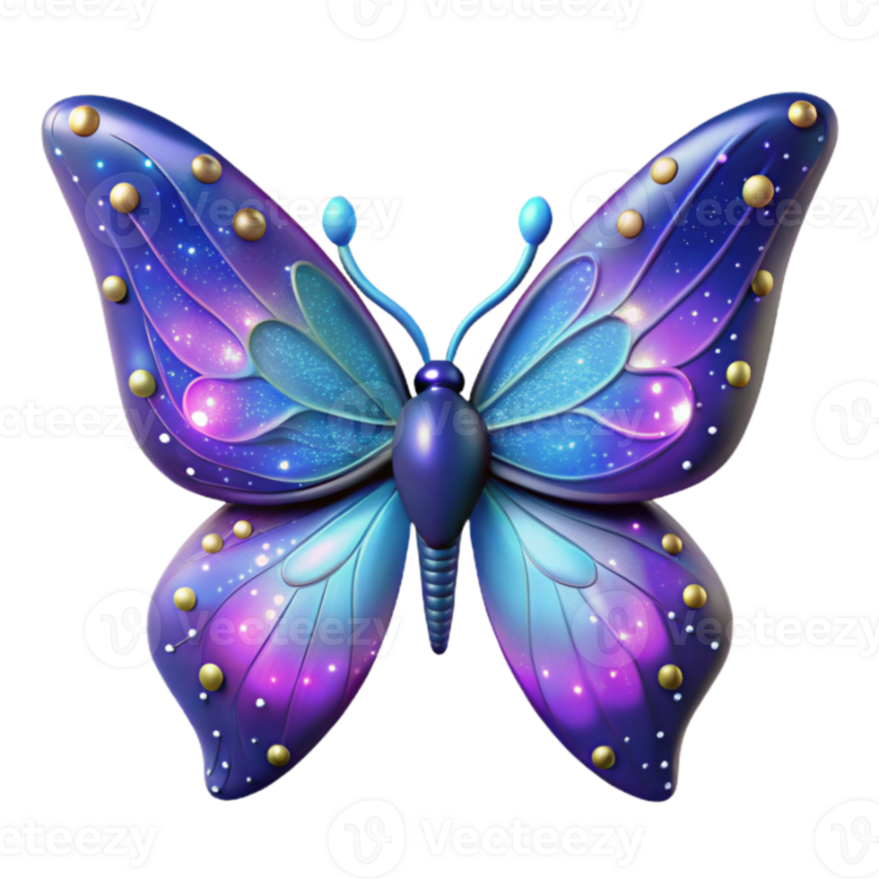 wonderful classic Glimmering Galaxy Butterfly 3D Illustration original png