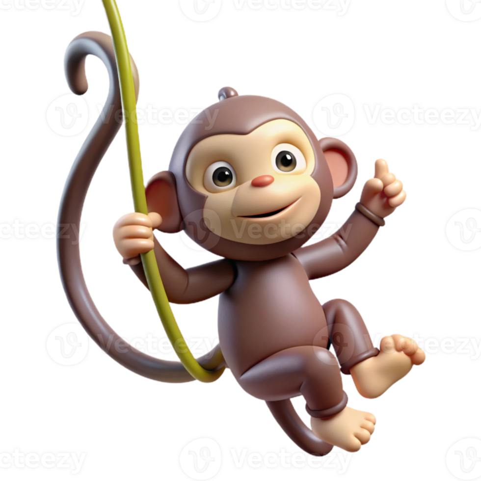 stunning artistic Playful 3D Monkey Illustration professional png