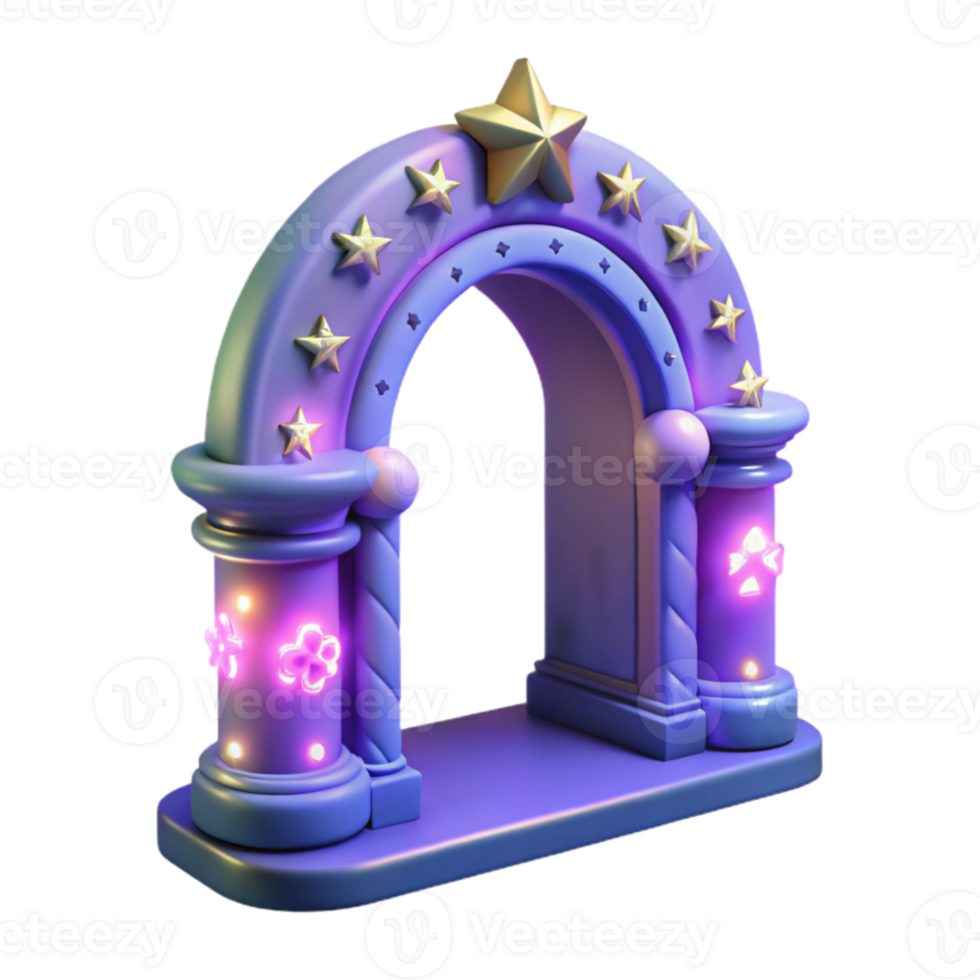 vibrant rustic 3D Render Magical Star Archway exclusive png