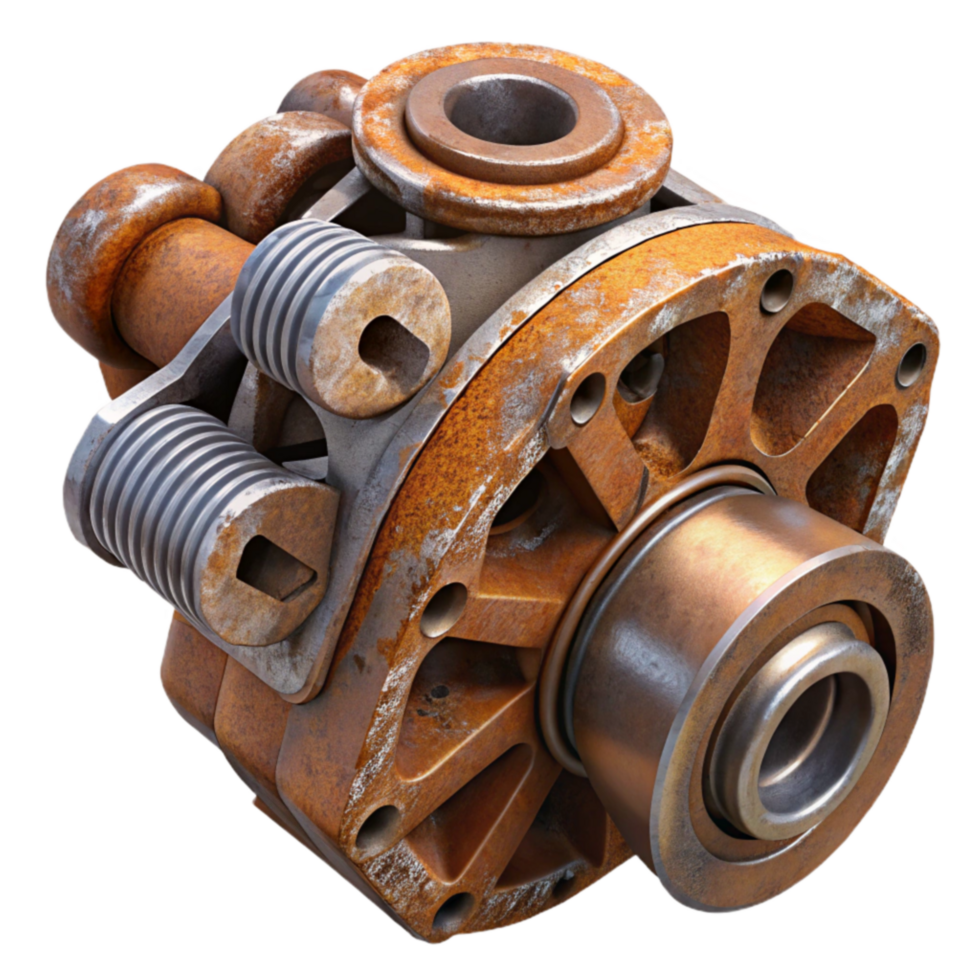 Rusty Industrial Machine Component Close-up View png