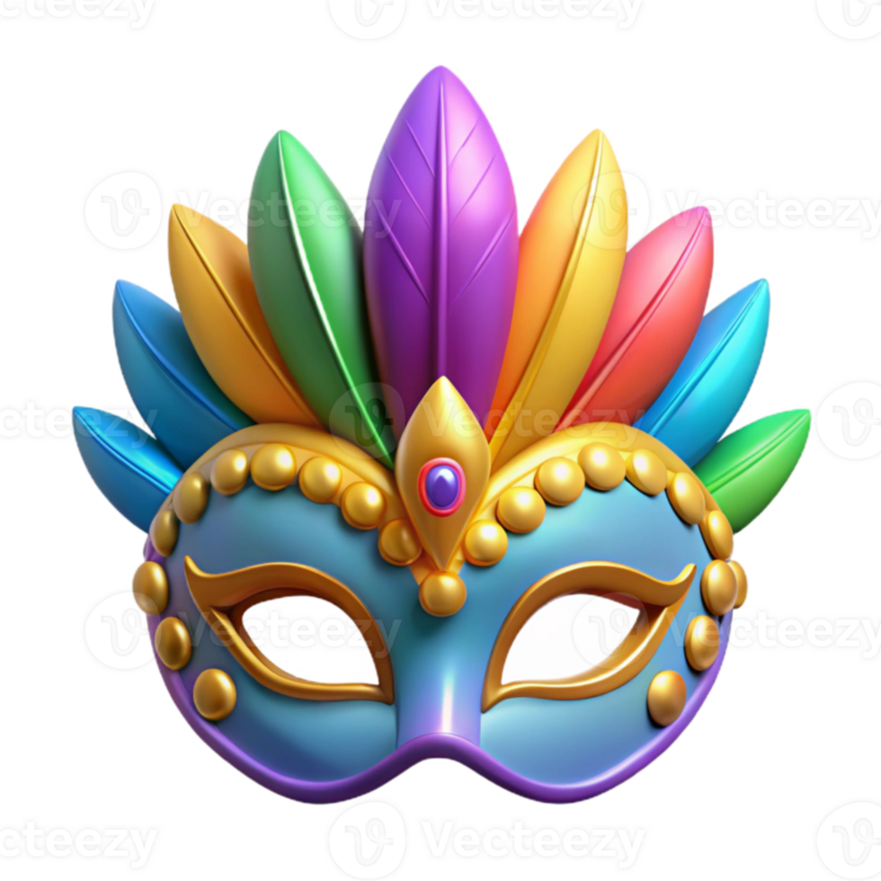 wonderful vintage Colorful Carnival Mask 3D Render 4K png