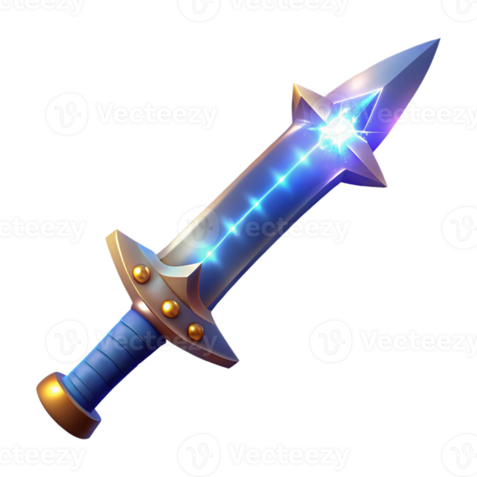 vibrant vintage Glowing Fantasy Sword Illustration high resolution png