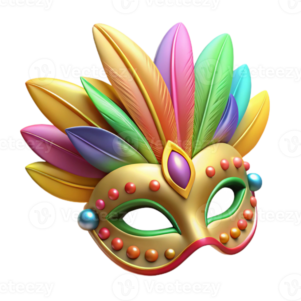 wonderful artistic Vibrant 3D Carnival Mask Illustration original png