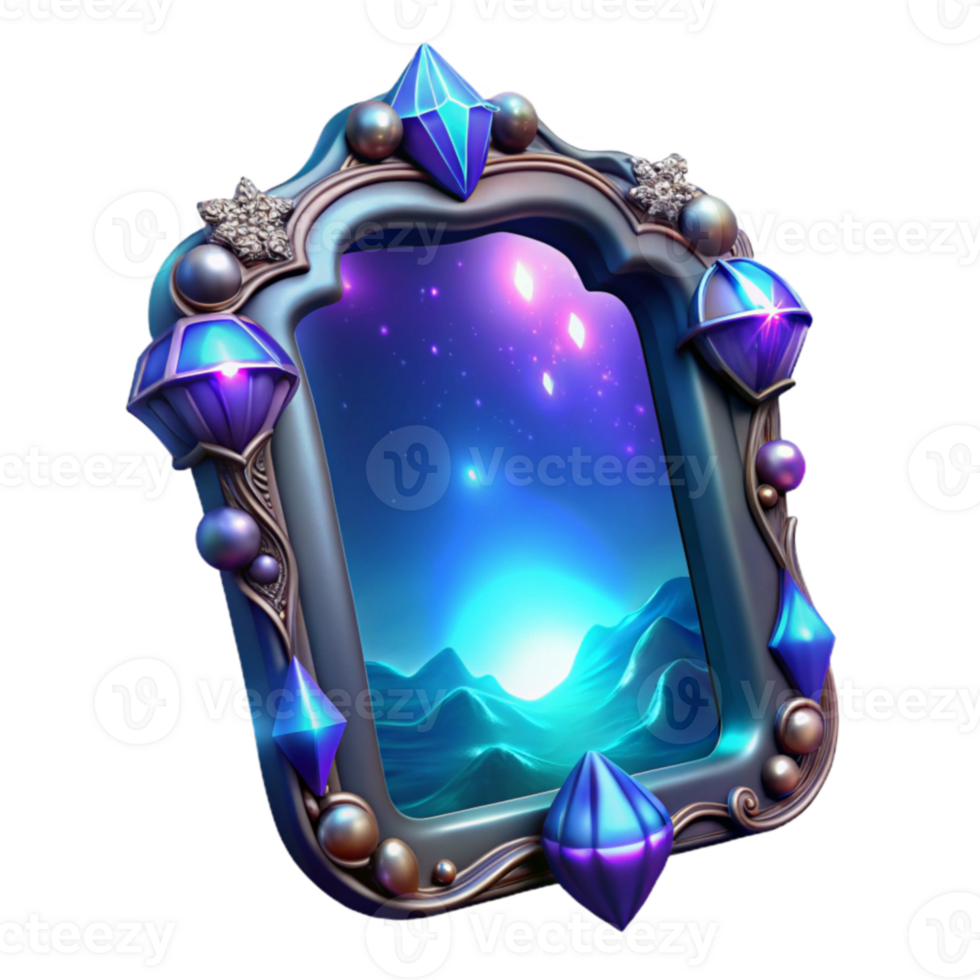 dramatic artistic Enchanted Mirror 3D Render high quality png