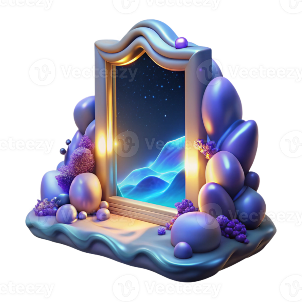 dramatic abstract 3D Render Mystical Portal Illustration original png