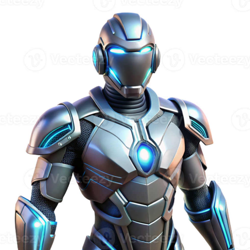 vibrant rustic Futuristic Robot 3D Render high resolution png