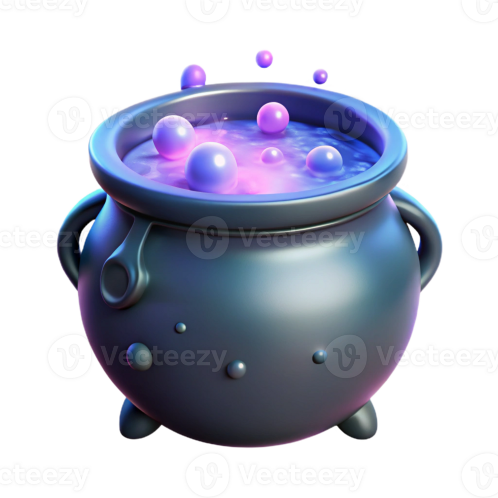 magnificent rustic Magical Cauldron 3D Render authentic png