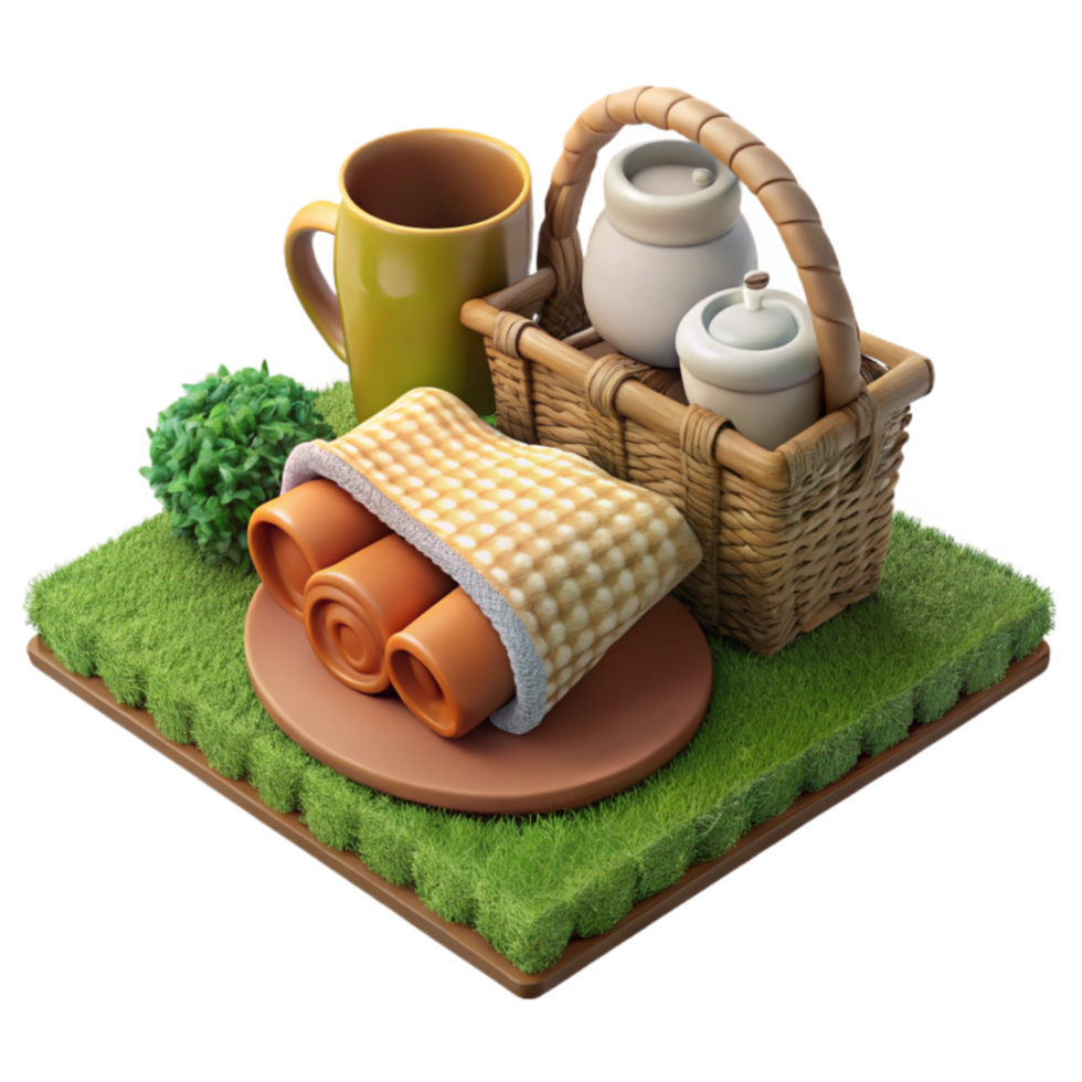 Scenic Picnic Basket with Blanket Mug png
