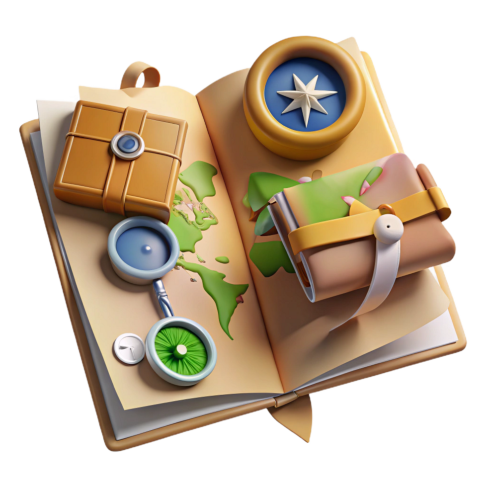Adventure Journal World Map, Compass, Travel Diary png