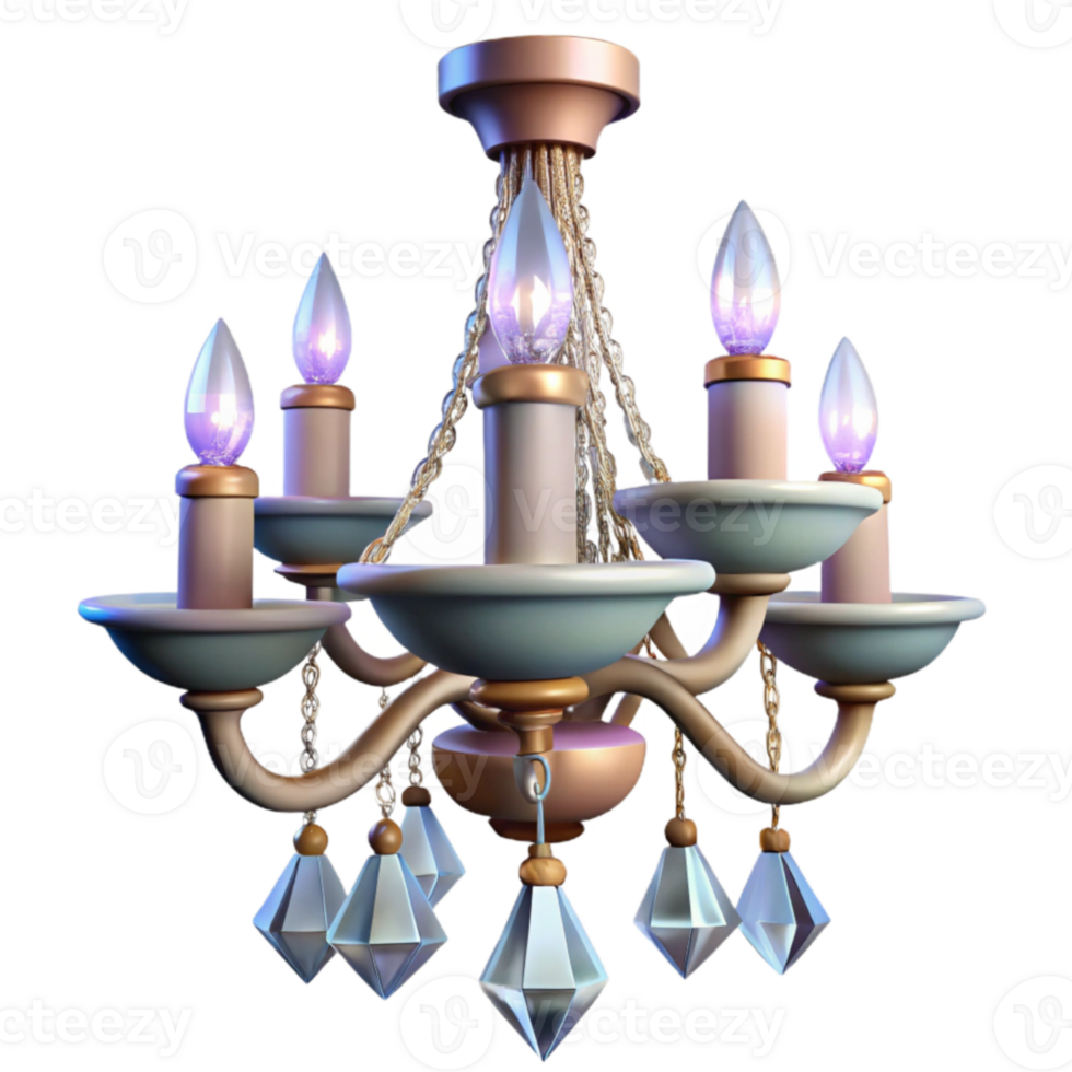 impressive modern Elegant 3D Model of Crystal Chandelier detailed png