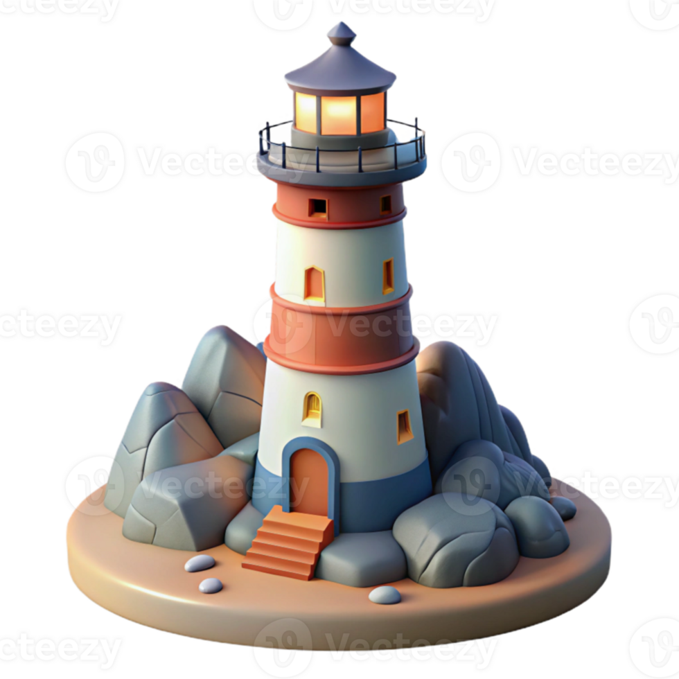 impressive abstract Lighthouse 3D Model Illustration authentic png