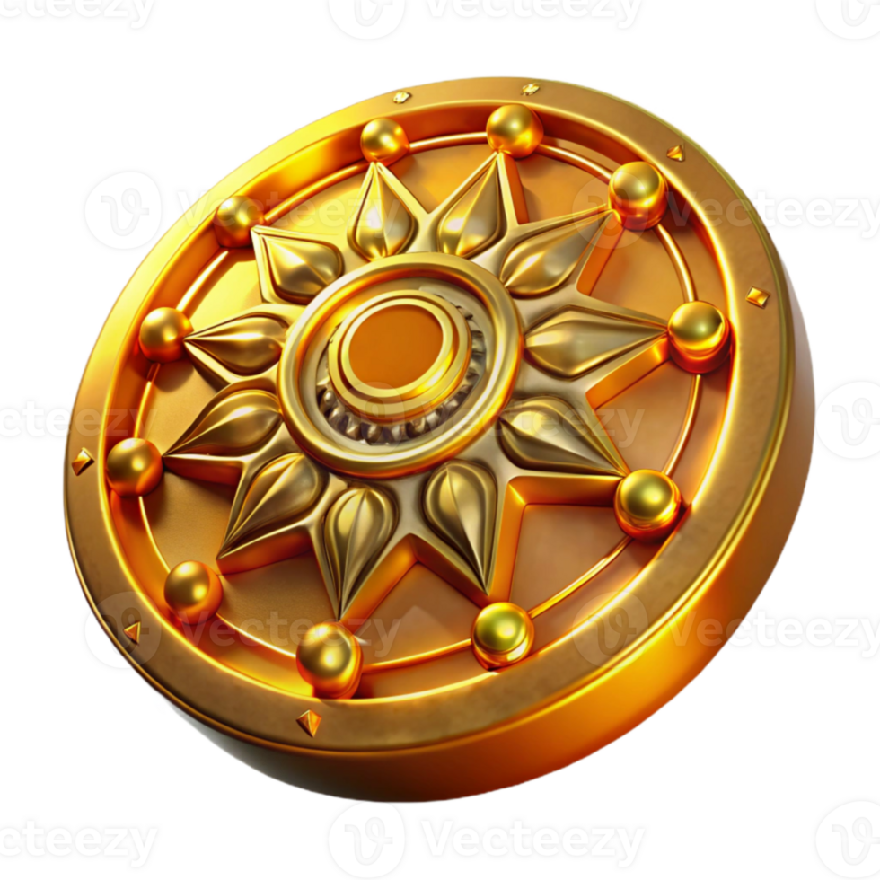 magnificent modern Golden Sunburst 3D Render 4K png
