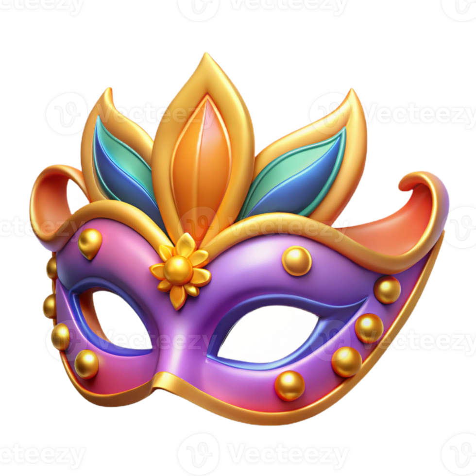 elegant modern Colorful 3D Carnival Mask Illustration exclusive png