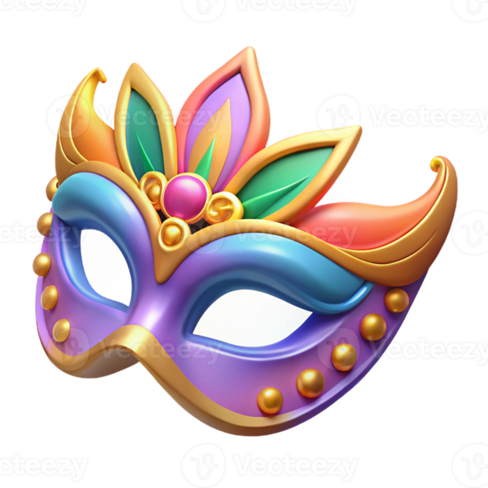 wonderful classic Colorful Carnival Mask 3D Render original png