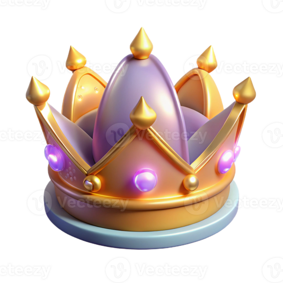 serene vintage Golden Crown 3D Render exclusive png