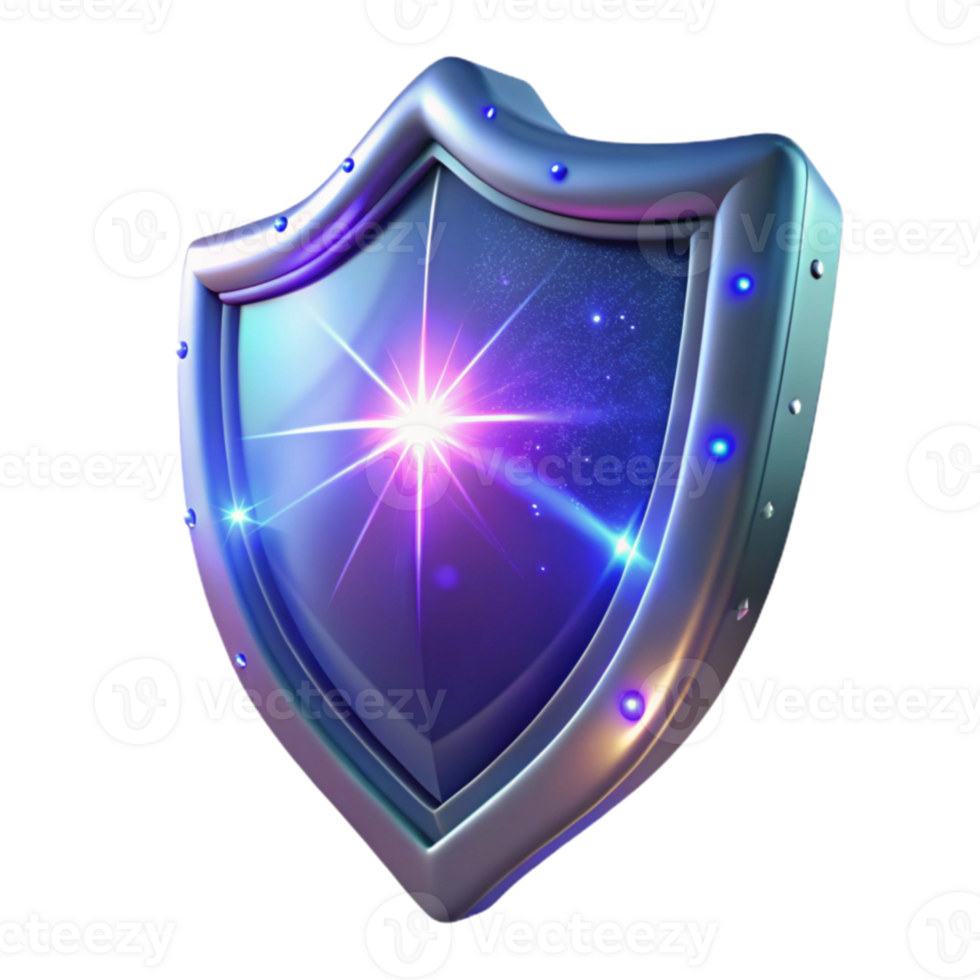 elegant creative Glowing Shield 3D Render authentic png