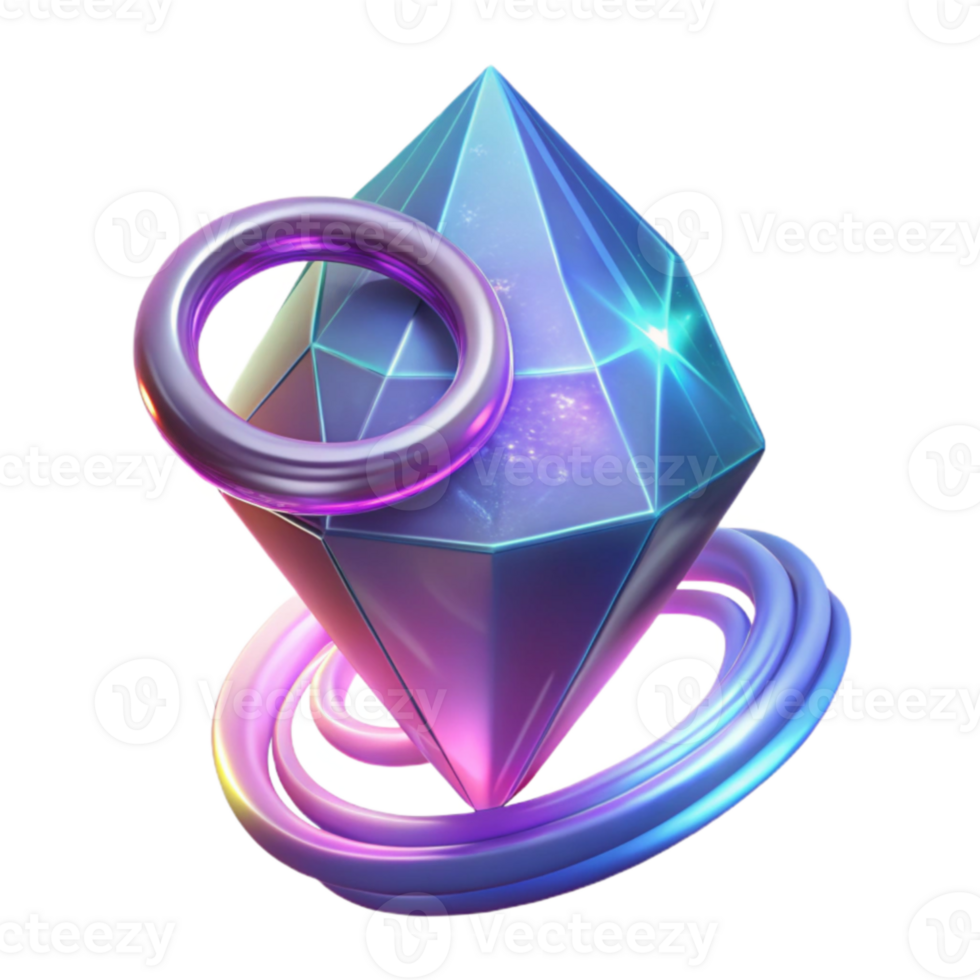 stunning modern 3D Render of a Sparkling Gem authentic png