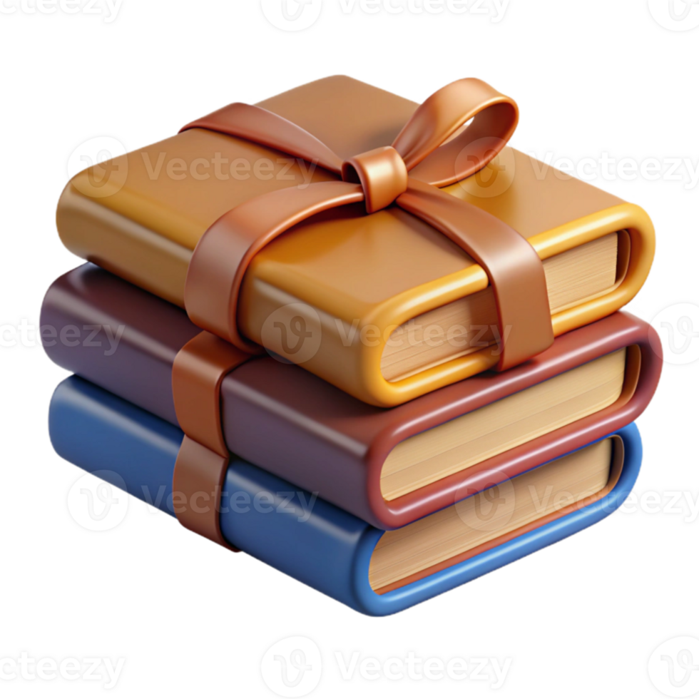 stunning abstract Stack of Books 3D Render Illustration original png