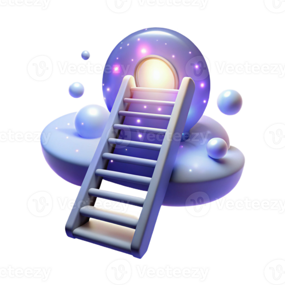 impressive abstract 3D Render Ladder to the Stars Illustration original png