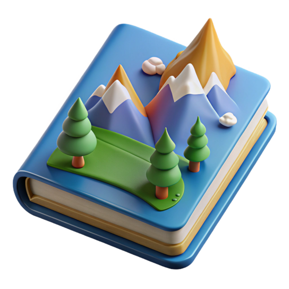 Mountain Book Scenic 3D Landscape png