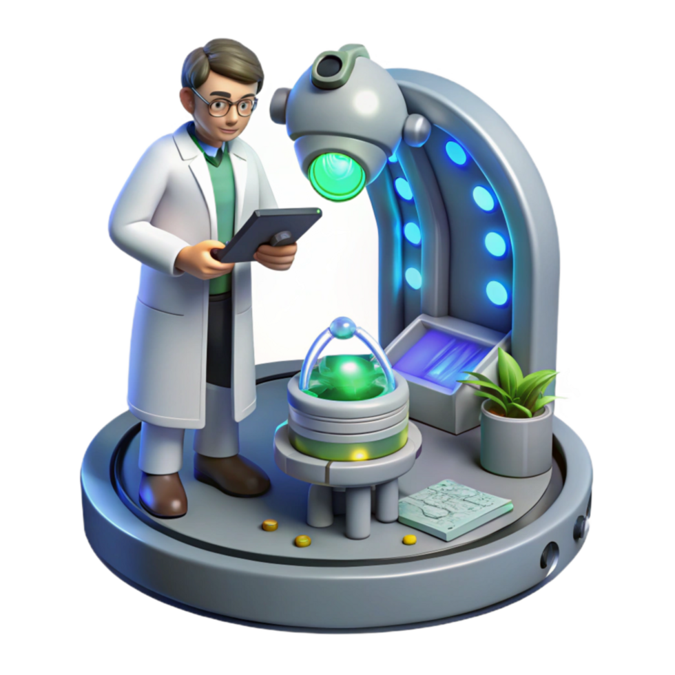 Scientist Studying Green Energy Source in Lab png