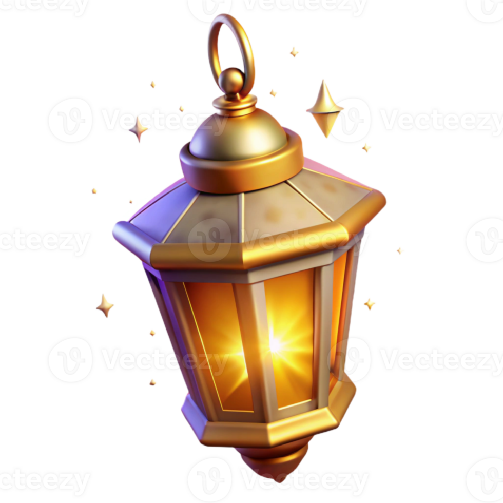 impressive artistic Glowing 3D Lantern Illustration 4K png