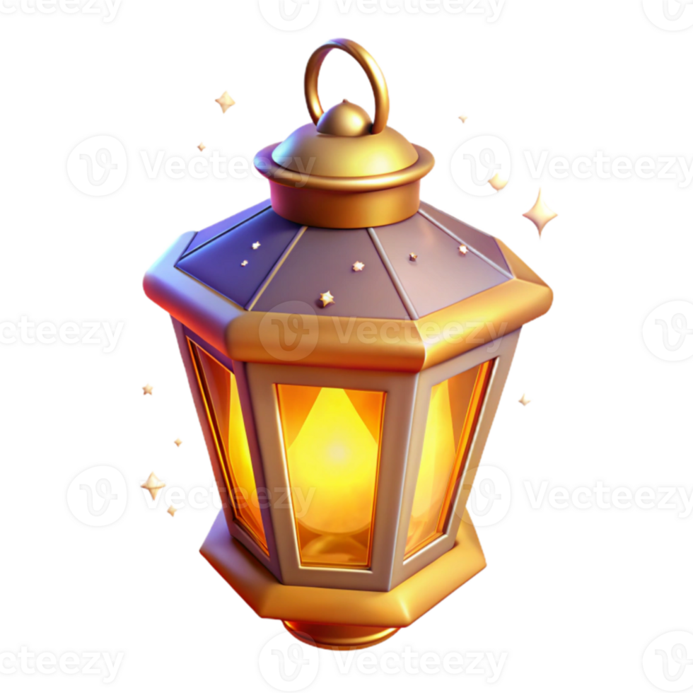 elegant classic Glowing 3D Lantern Illustration premium png